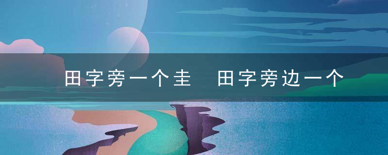 田字旁一个圭 田字旁边一个圭读什么